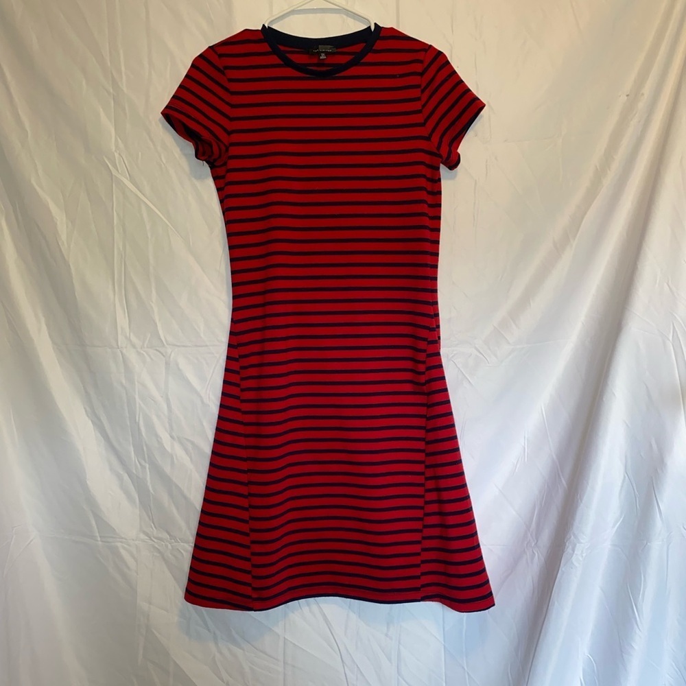 The Limited Red and Black A-Line Mini Dress